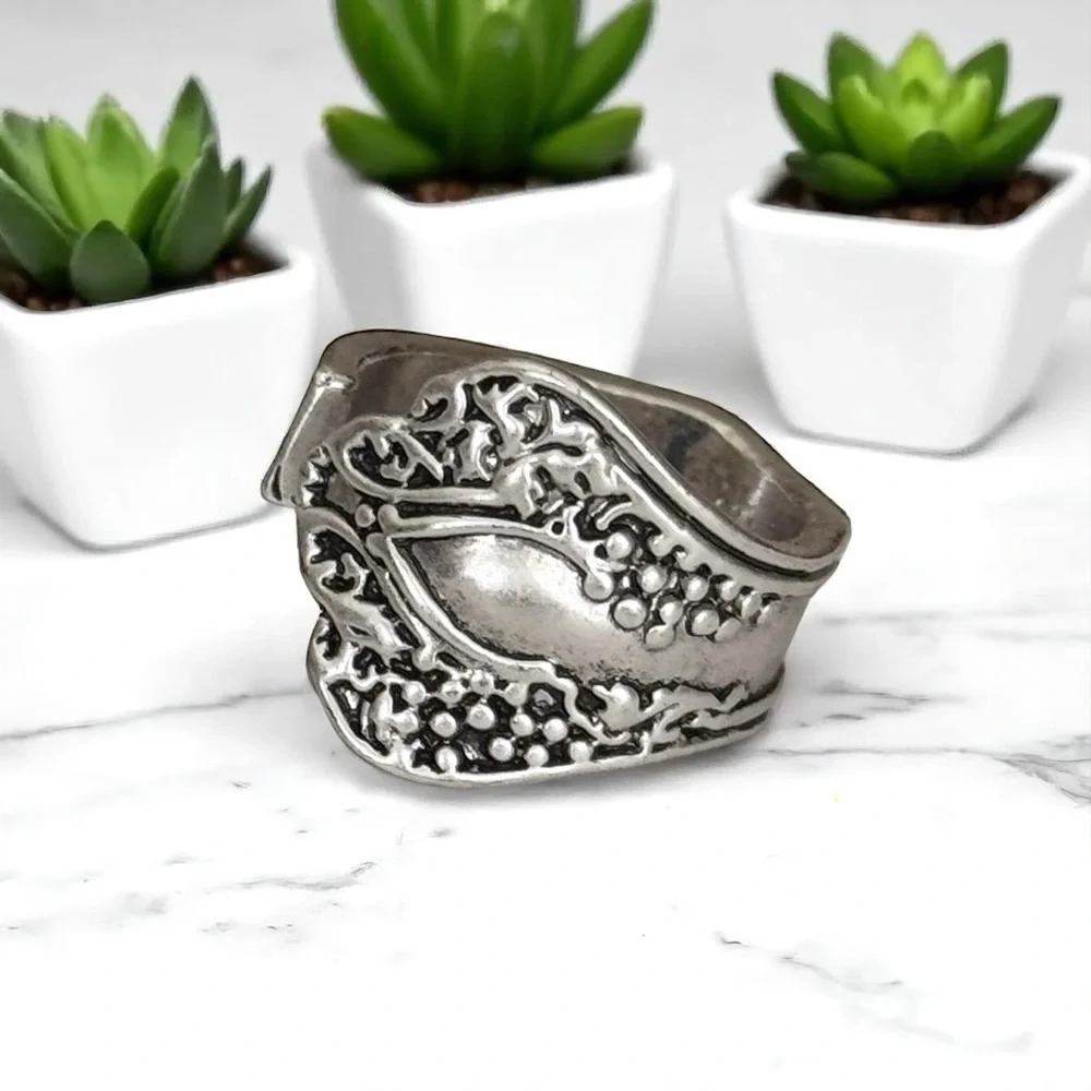 5 For $25💫Trendy Modish Silver Spoon Ring